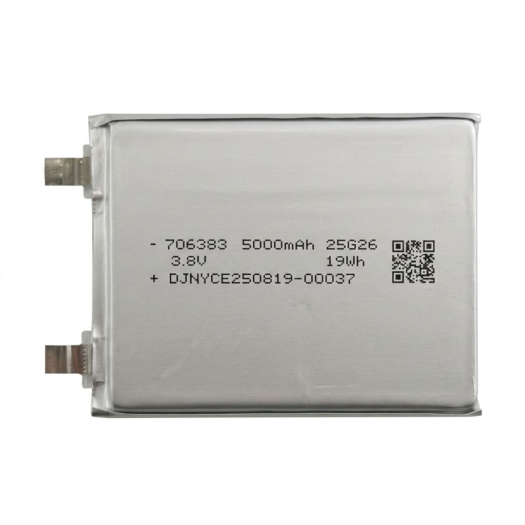3.8V 5000mAh 706383 Rechargeable Lithium Ion Battery Pack, High Capacity Li-Po Cell for Consumer Electronics