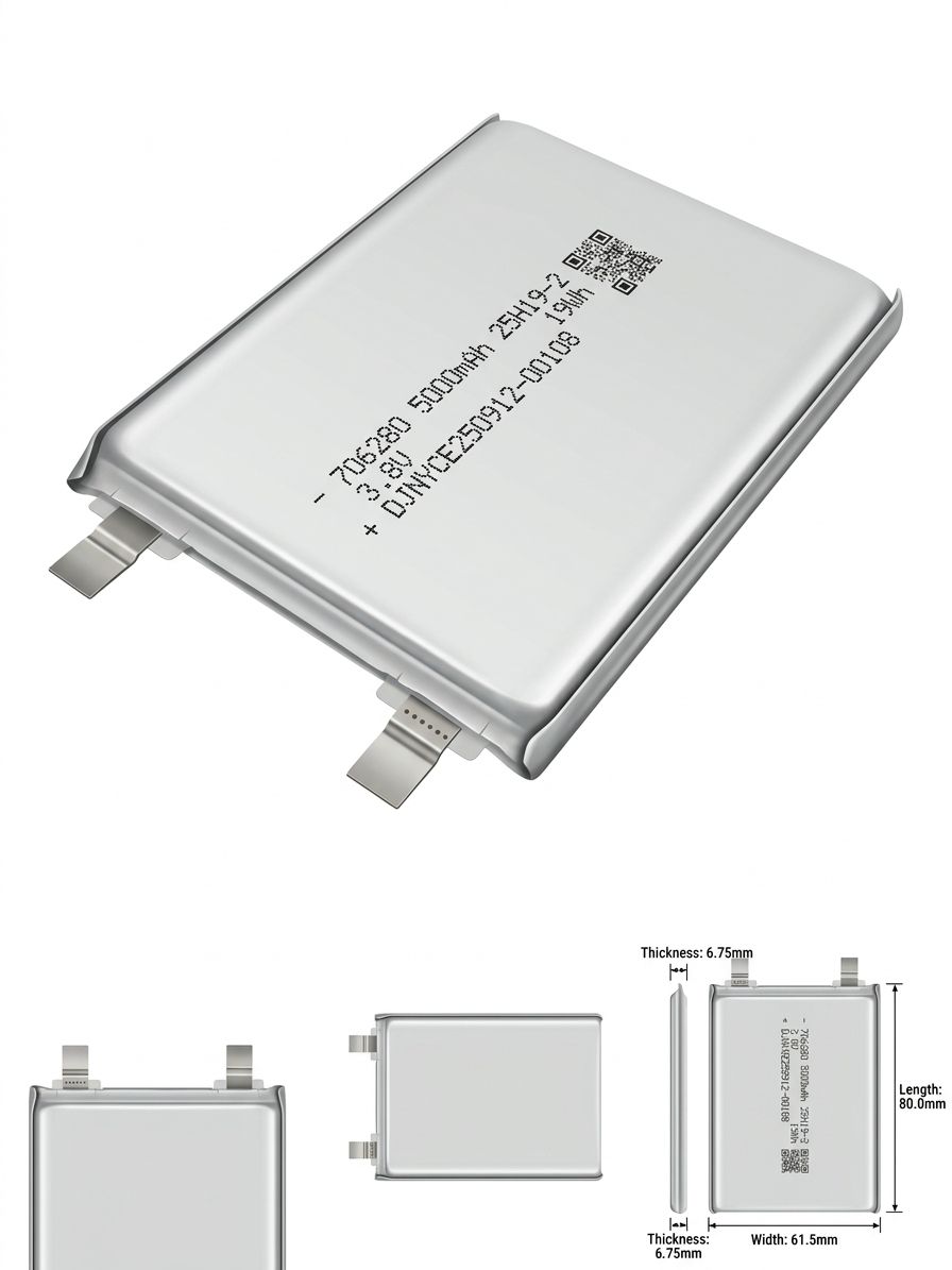 High Capacity 3.8V 5000mAh Lithium Ion Rechargeable Battery Pack 706280 for Portable Electronics