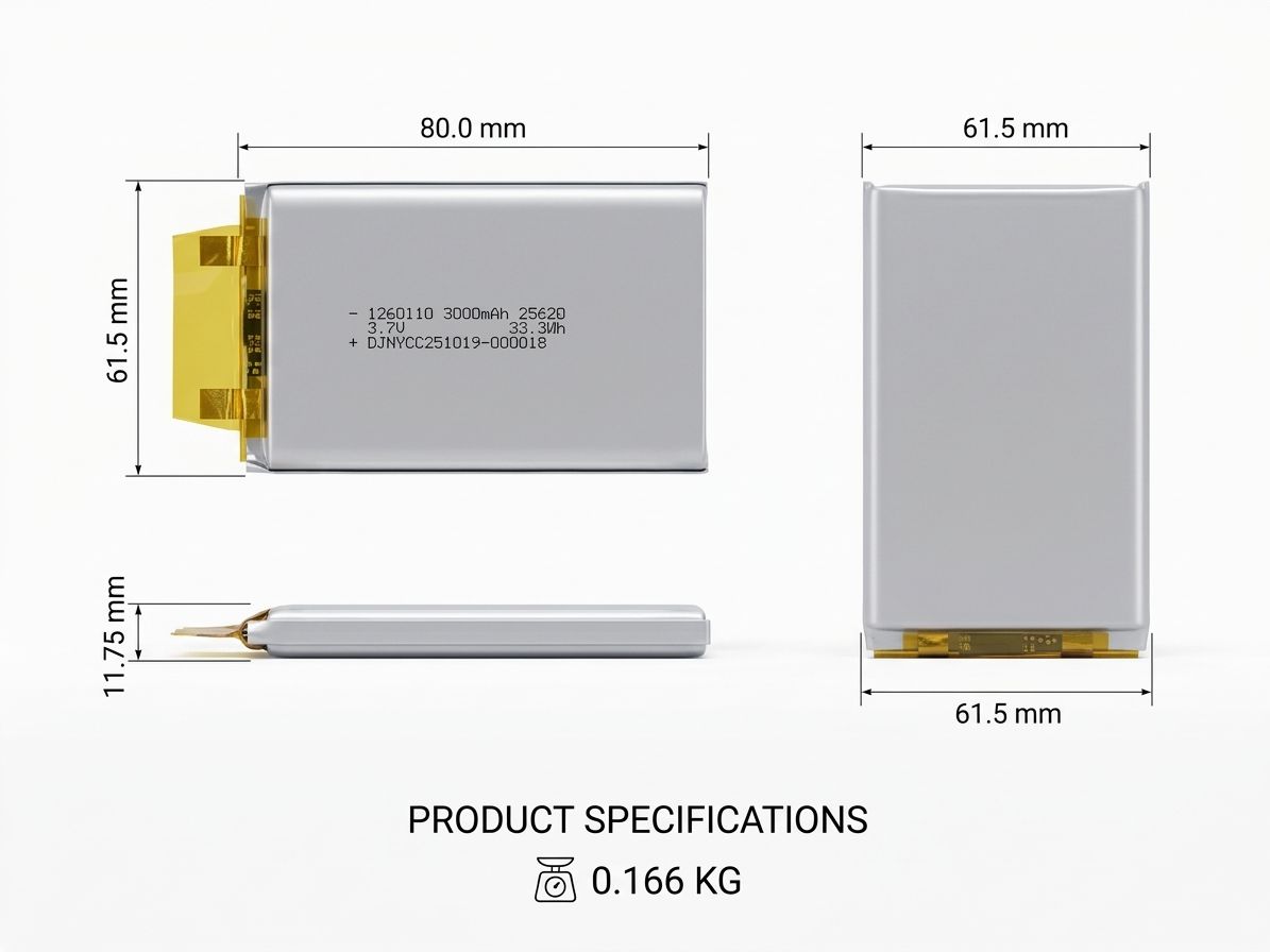 DJ 126280 3.8V 9000mAh High Capacity Lithium Ion Rechargeable Pouch Battery Cell