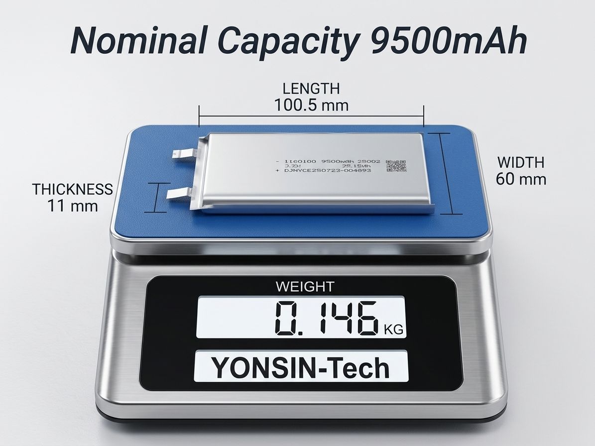 DJ 3.6V 9500mAh 1160100 Rechargeable Lithium Ion Battery Pack, 34.2Wh High Capacity Li-ion Cell for Industrial & Consumer Electronics